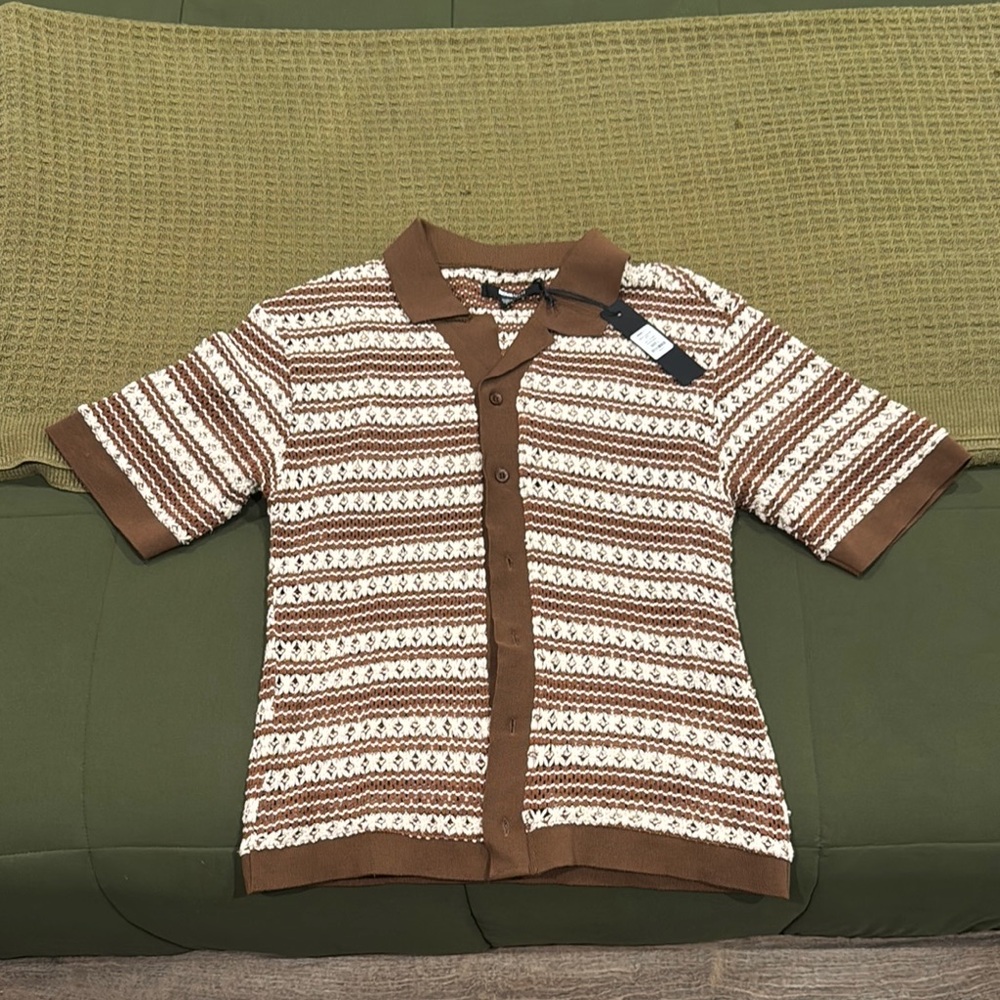 Mario Textured Shirt - Brown/combo